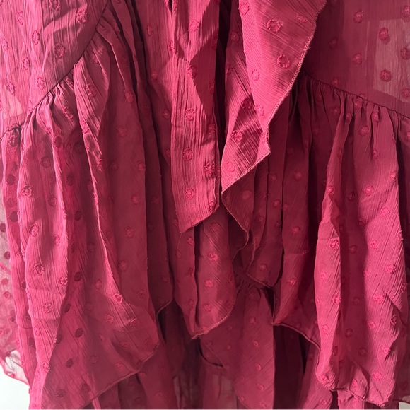 Lulus Burgundy Midi Wrap Dress - Picture 8 of 9